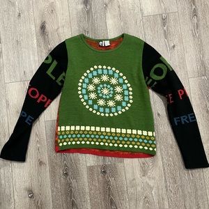 vintage free people rare aso dawson’s creek jacquard sweater